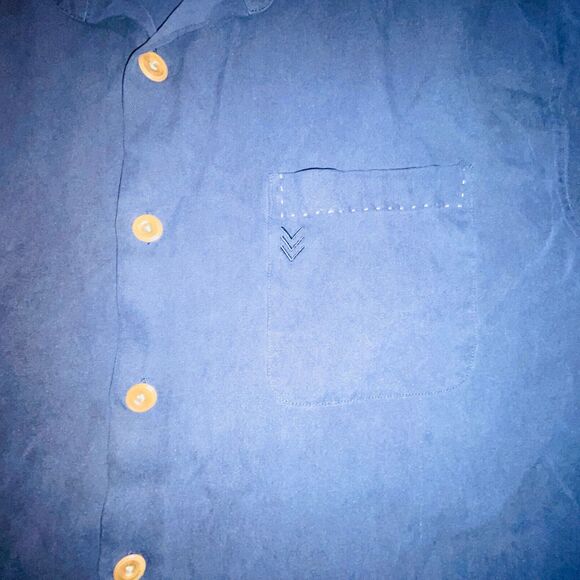 Nat Nast Shirt Mens XL Blue Embroidered Button Up Silk Camp Luxury Originals - Picture 10 of 15